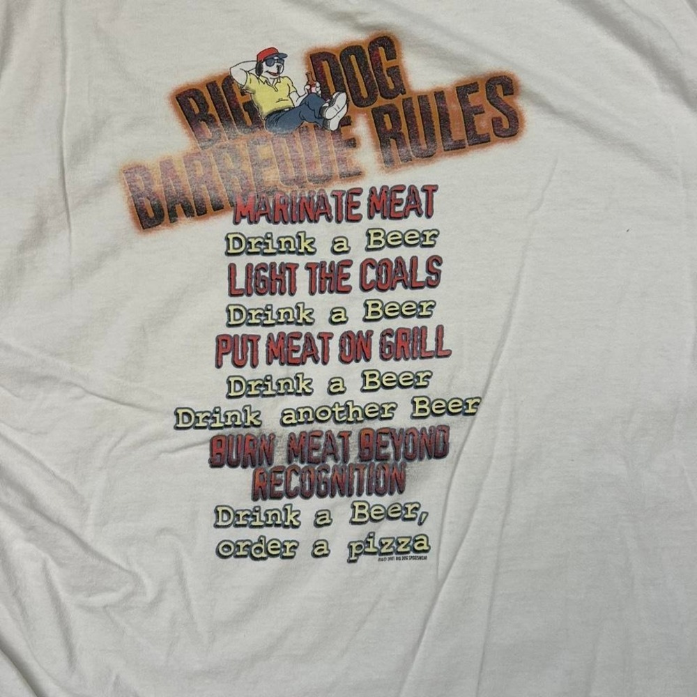 Vintage Big Dog Barbecue Rules white t-shirt - Picture 2 of 5